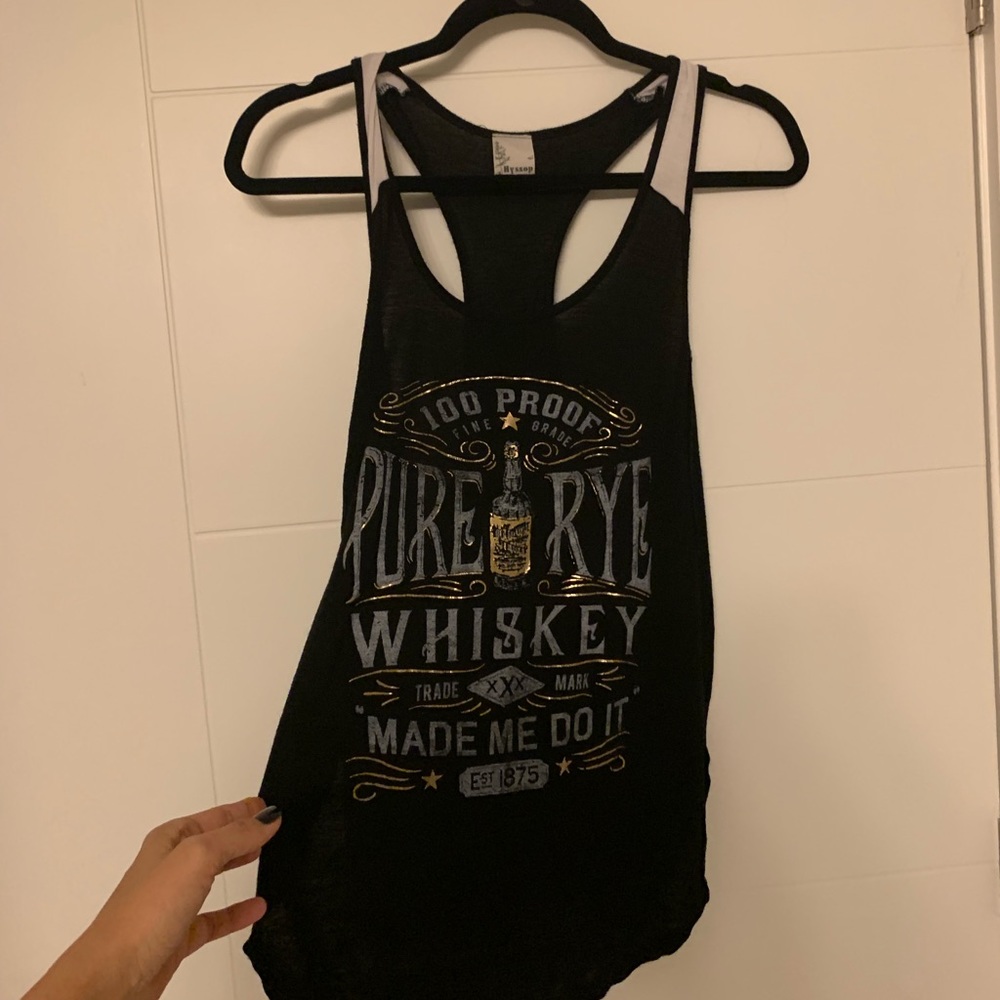 Hyssop black and white whiskey rye tank top